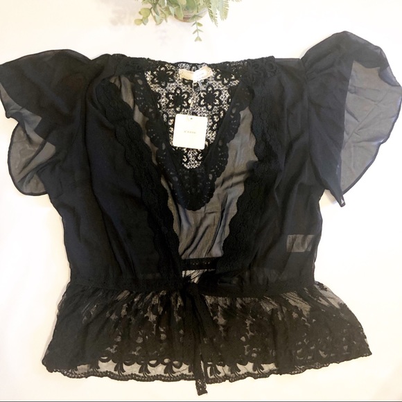 A'Reve Tops - NWT Gorgeous a’reve Black Blouse/Jacket Plus 2X